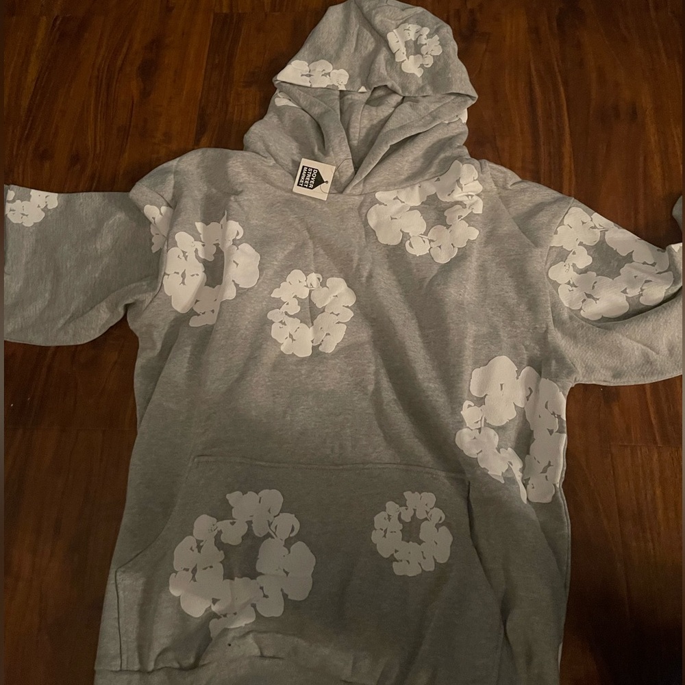 Large Grey Denim Tears Hoodie